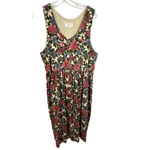 Carolart Design Vintage Teacher Dress Womens Size Medium Floral Cotton Jumper
